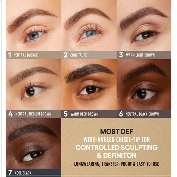 GXVE Most Def Clean Instant Definition Sculpting Eyebrow Pencil #2 Cool Taupe - Picture 2 of 5